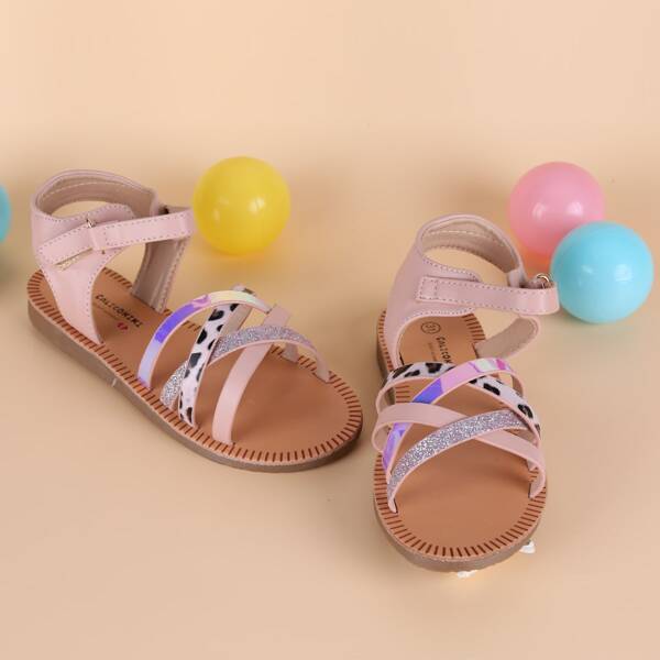 

Girls Snakeskin Braided Slingback Sandals, Purple