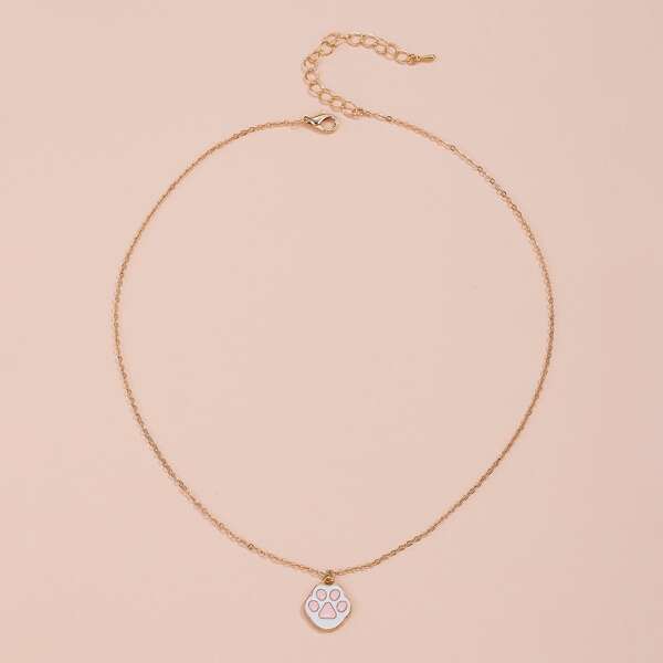 

Paw Pendant Necklace, Gold