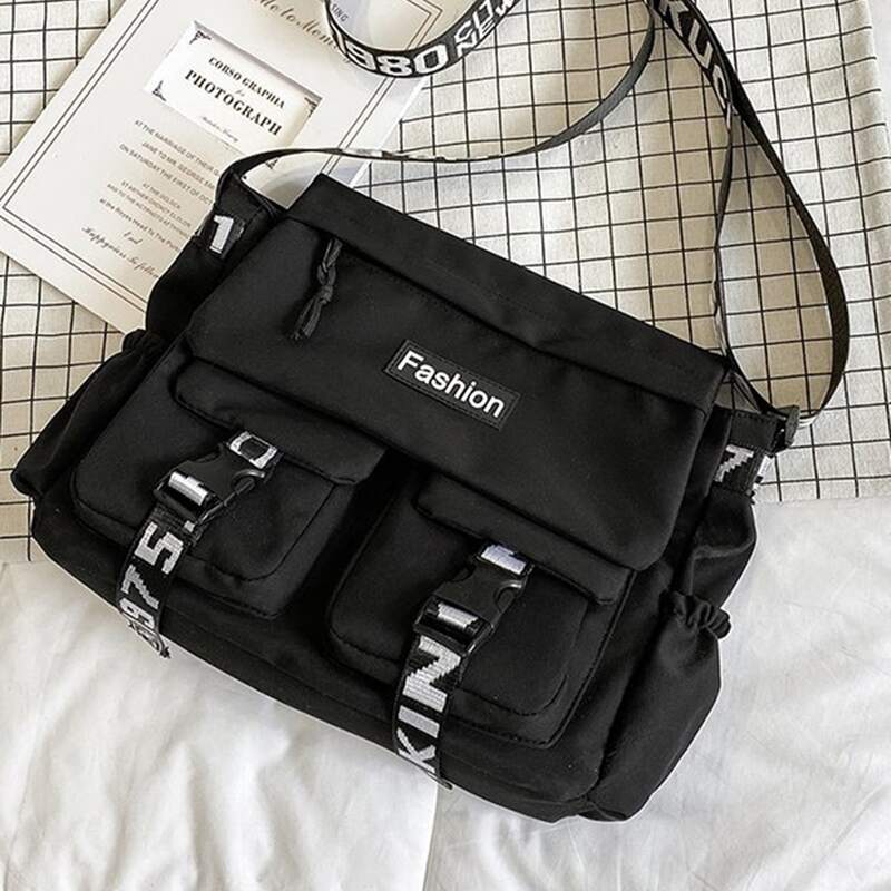 

Guys Letter Graphic Crossbody Bag, Black