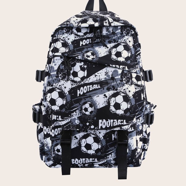 

Men Football Graphic Backpack, Black