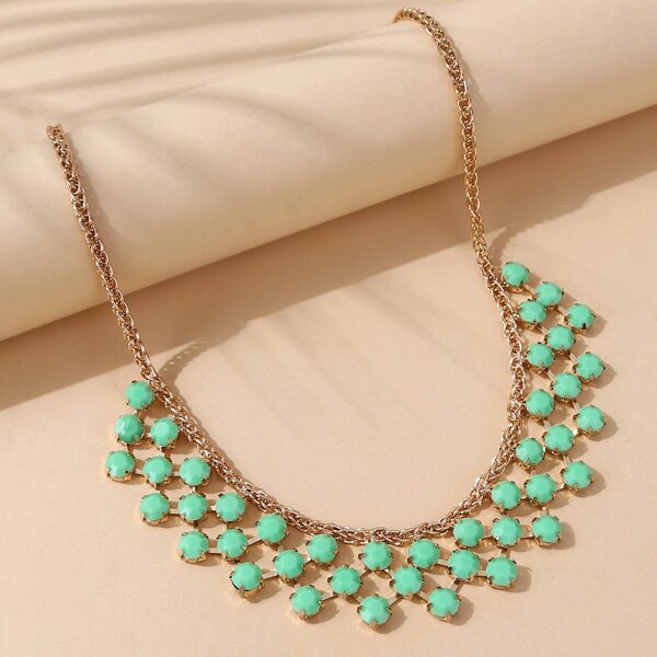 

Resin Decor Necklace, Green