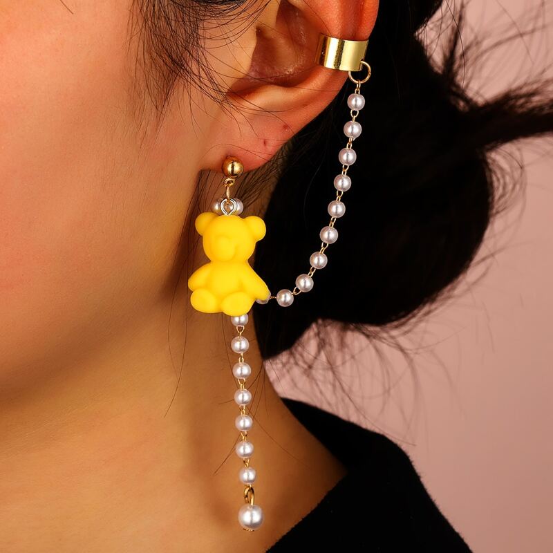 

1pc Cartoon Bear Charm Earring, Multicolor