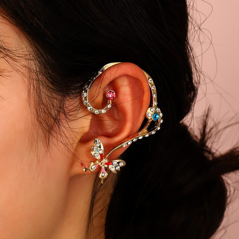 

2pcs Butterfly Decor Earrings, Multicolor