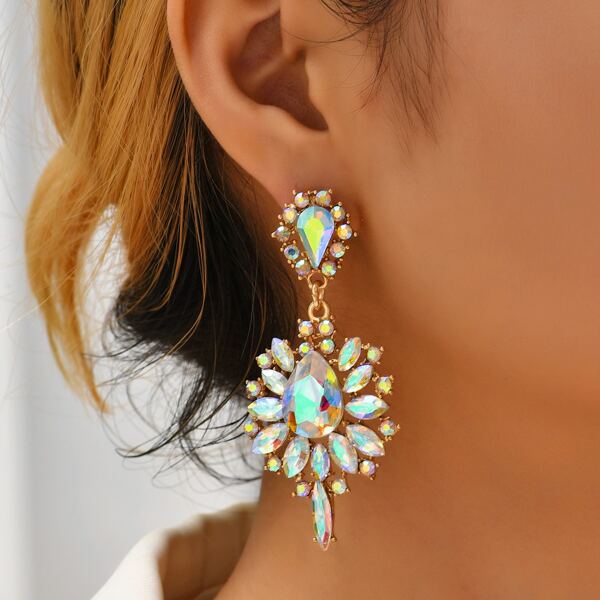 

Rhinestone Drop Earrings, Multicolor