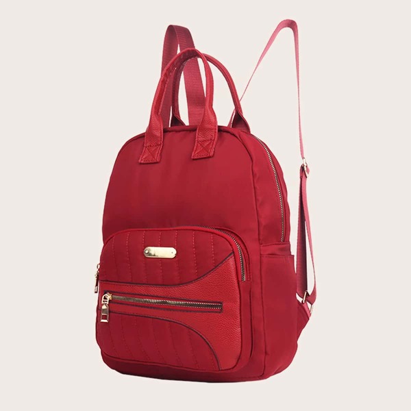 

Minimalist Pocket Front Backpack, Red
