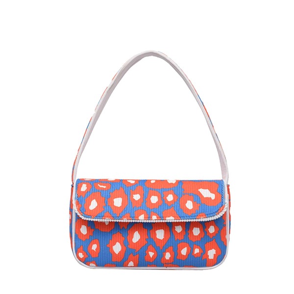 

Allover Floral Graphic Flap Baguette Bag, Multicolor
