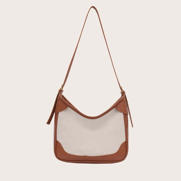 

Two Tone Baguette Bag, Brown