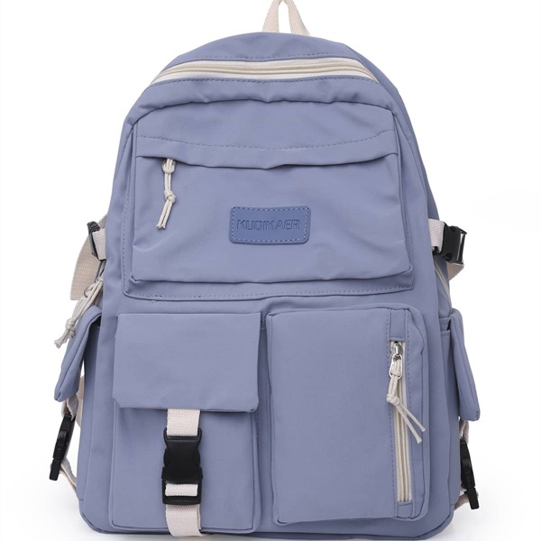 

Letter Patch Multi-compartment Backpack, Purple