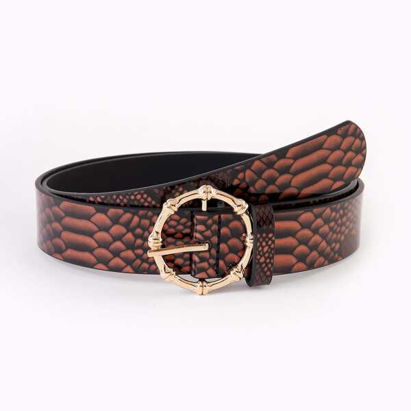 

Round Buckle Belt With Hole Punch, Multicolor