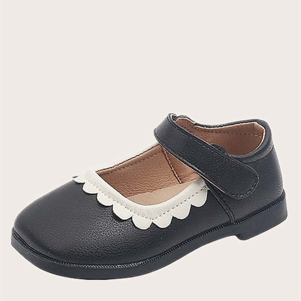 

Toddler Girls Two Tone Cut Out Design Mary Janes, Black