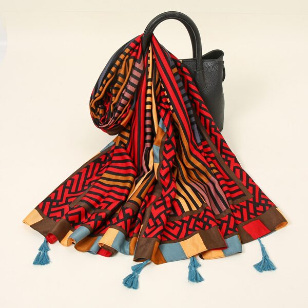 

Tassel Decor Scarf, Multicolor