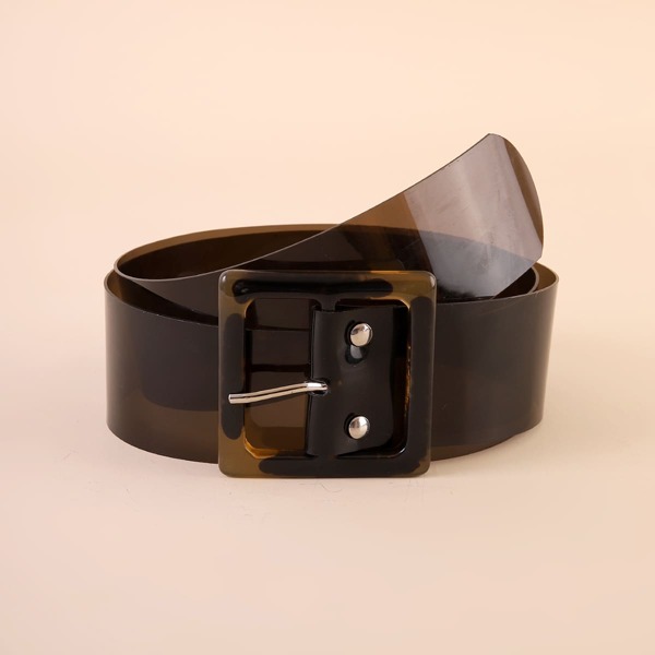 

Square Buckle Belt With Belt Punch Tool, Clear