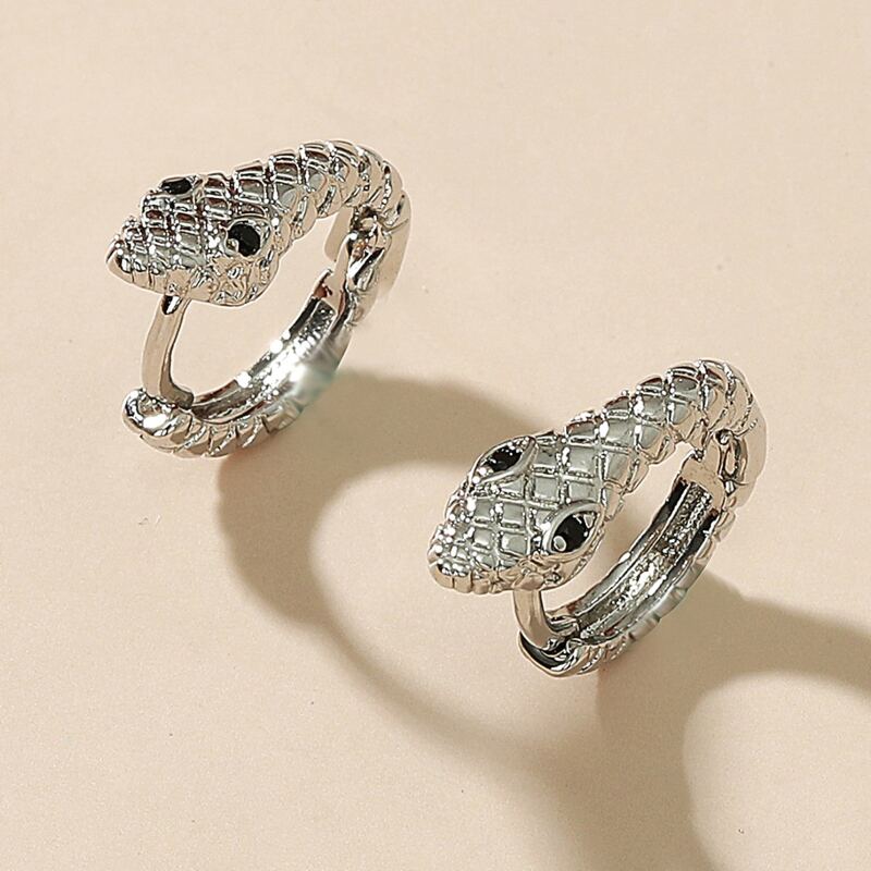 

Snake Design Stud Earrings, Silver