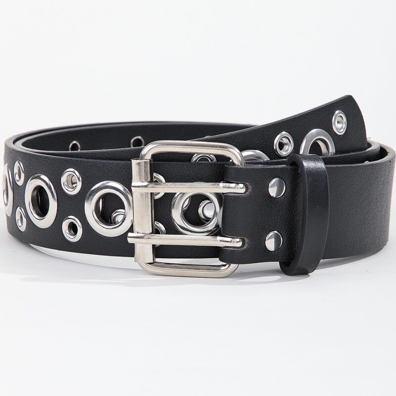 

Eyelet Decor Belt, Black