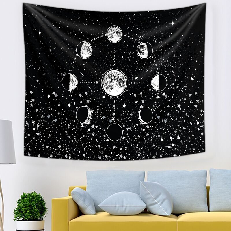 

Moon Print Tapestry, Black and white