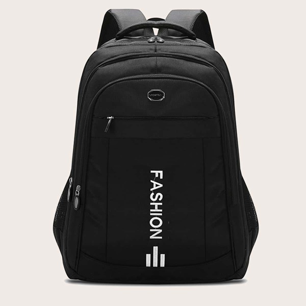 

Letter Graphic Large Capacity Backpack, Black