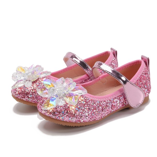 

Toddler Girls Glitter Rhinestone Decor Flats, Pink