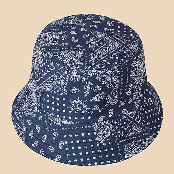 

Paisley Print Bucket Hat, Blue