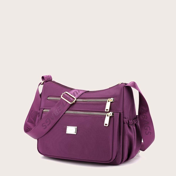 

Minimalist Multi-compartment Square Bag, Purple