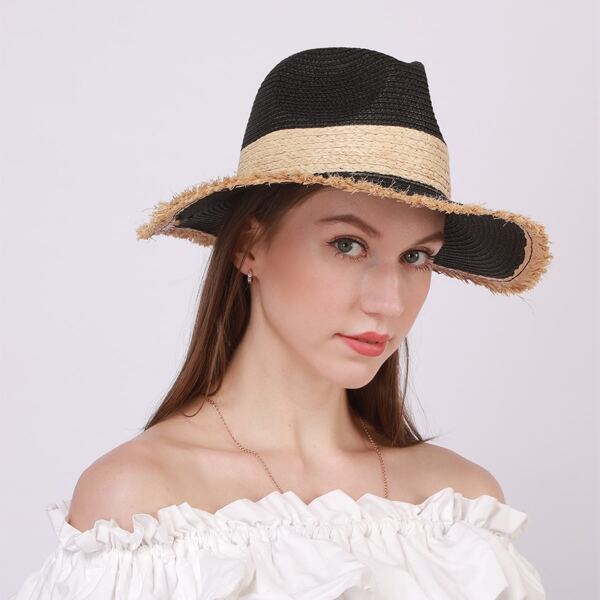 

Two Tone Floppy Hat, Black
