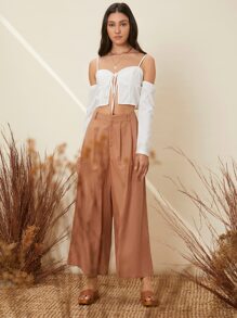 SHEIN Privé Top court à épaules dénudées à nœud