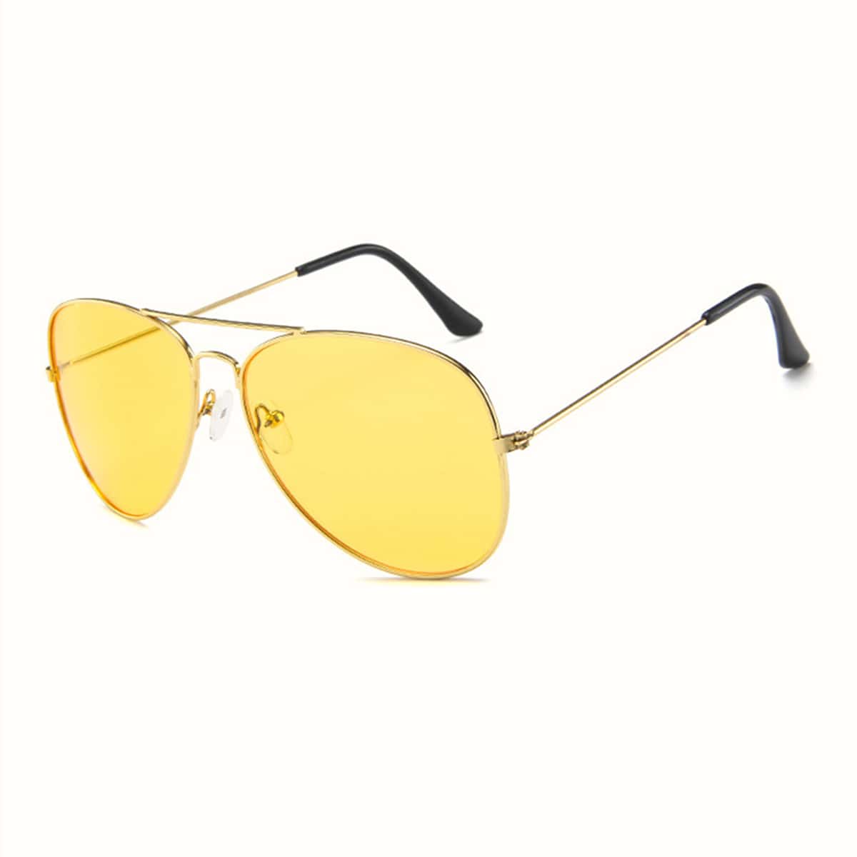 

Guys Top Bar Metal Frame Sunglasses, Yellow