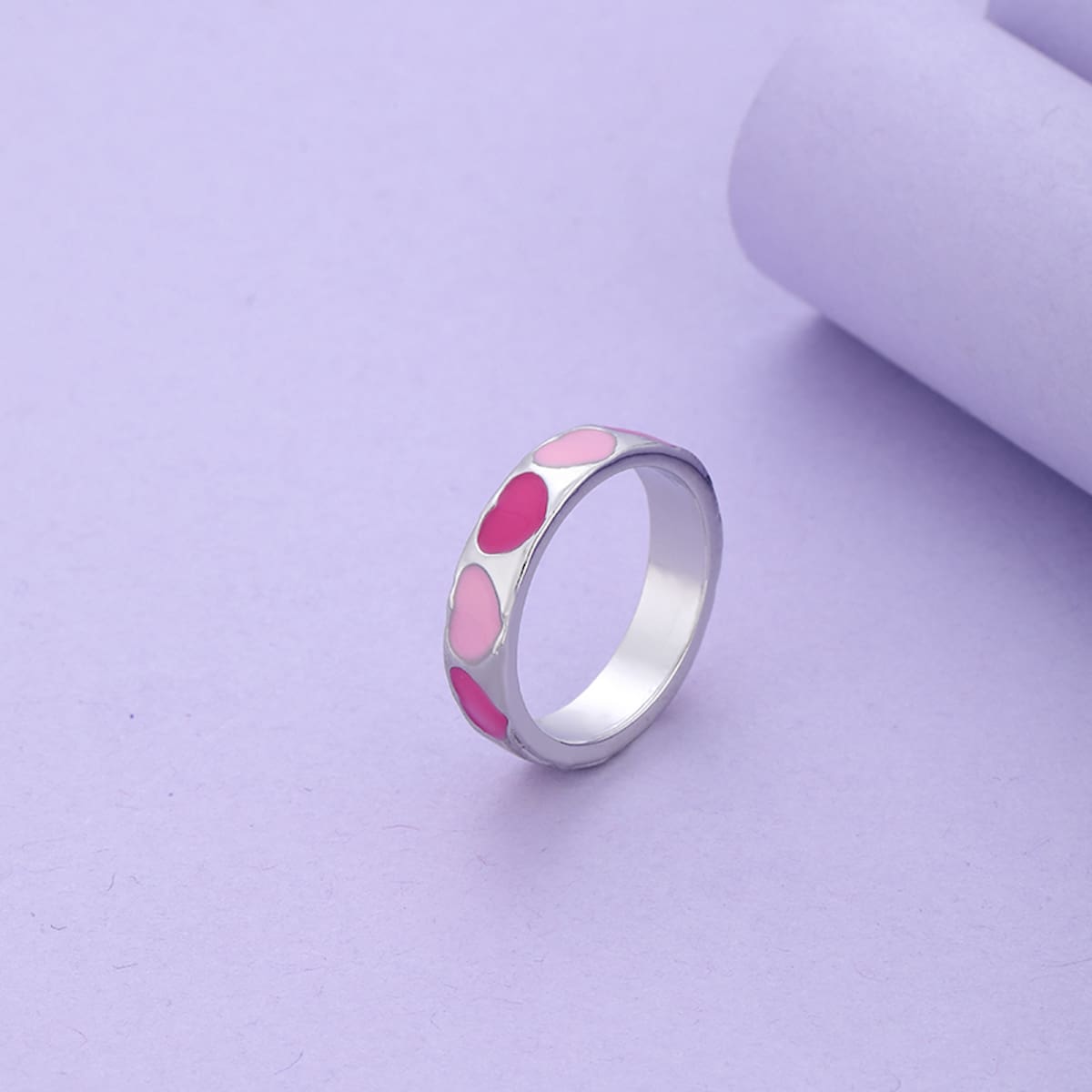 

Heart Graphic Ring, Pink