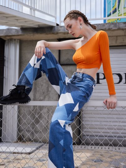 تي شيرتات محبوك الصاف جذابة