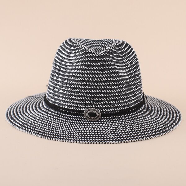 

Minimalist Straw Hat, Black and white
