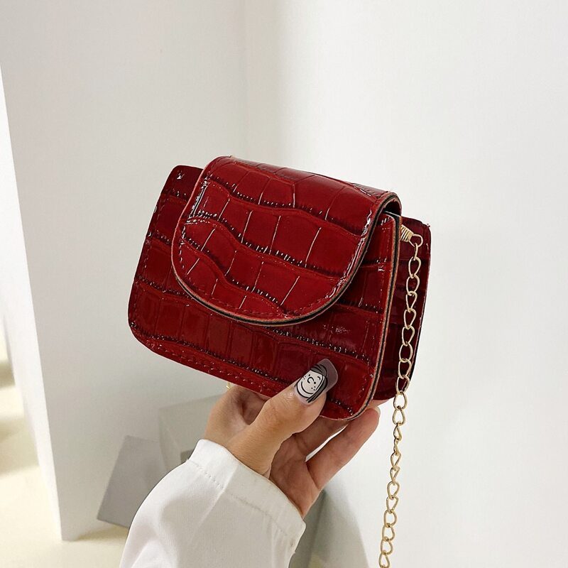 

Croc Embossed Flap Crossbody Bag, Red
