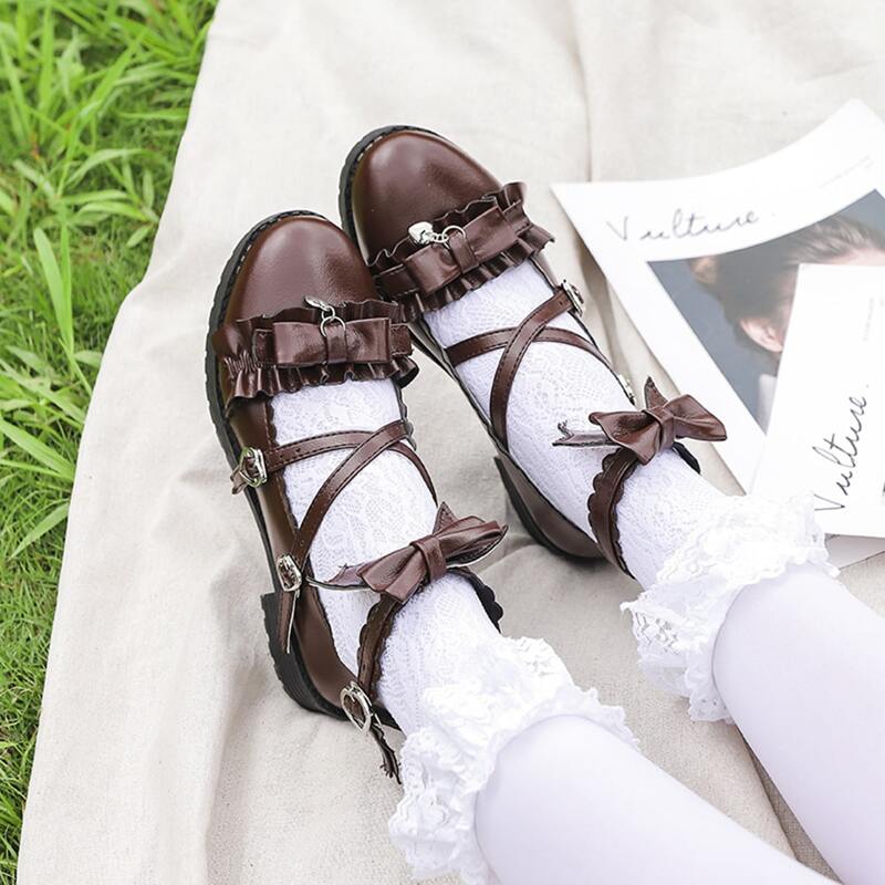 

Bow Decor Mary Jane Flats, Brown
