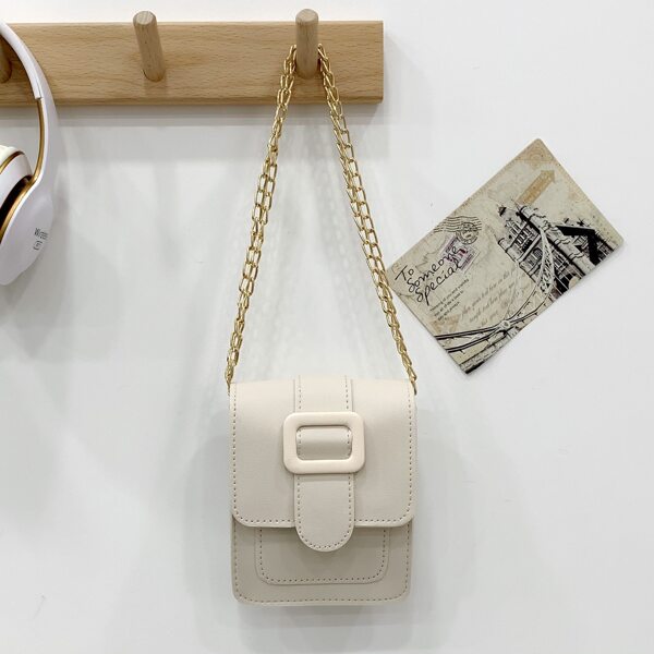 

Girls Buckle Decor Crossbody Bag, Beige