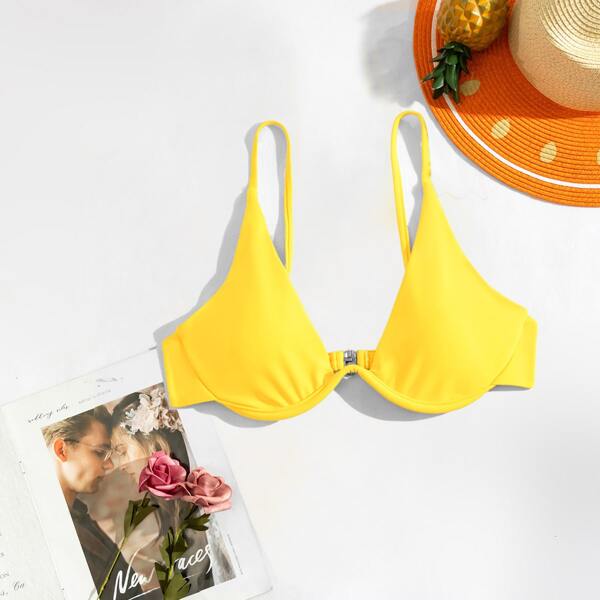 

Solid Underwire Bikini Top, Yellow