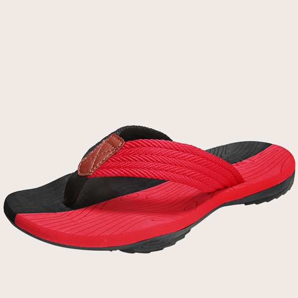 

Men Colorblock Flip Flops, Red