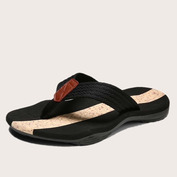 

Men Colorblock Flip Flops, Black
