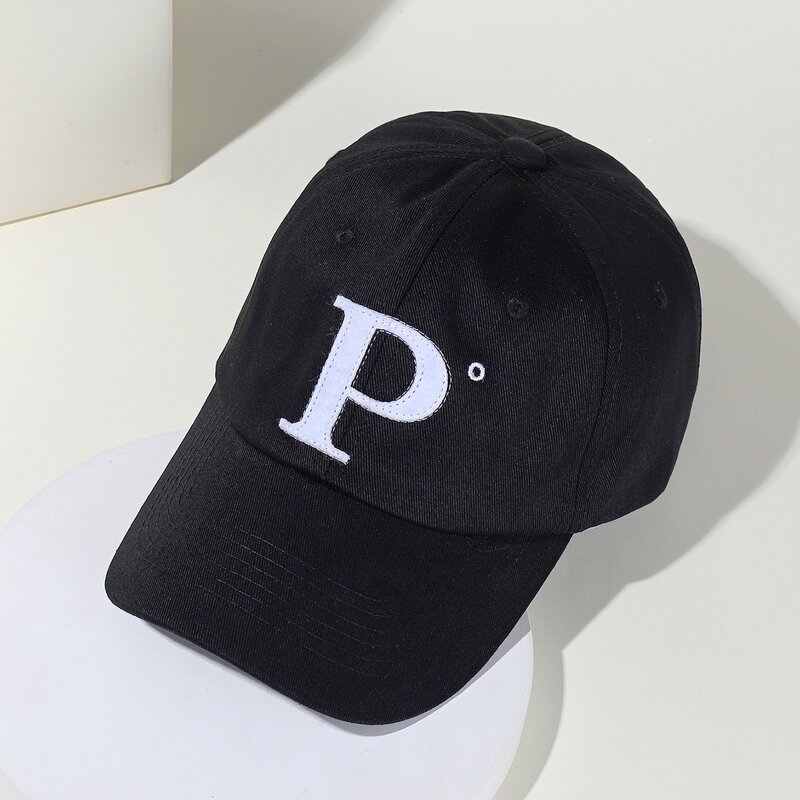 

Letter Decor Baseball Cap, Black