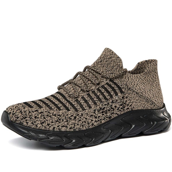 

Men Minimalist Lace-up Front Sneakers, Khaki