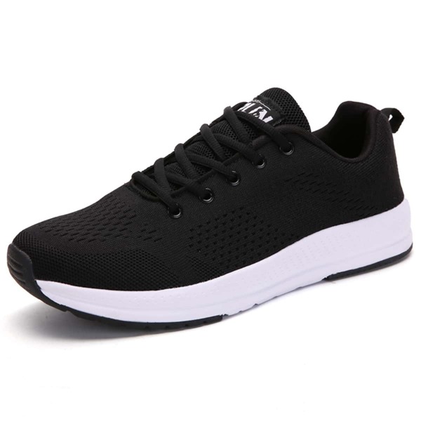 

Men Minimalist Lace-up Front Sneakers, Black