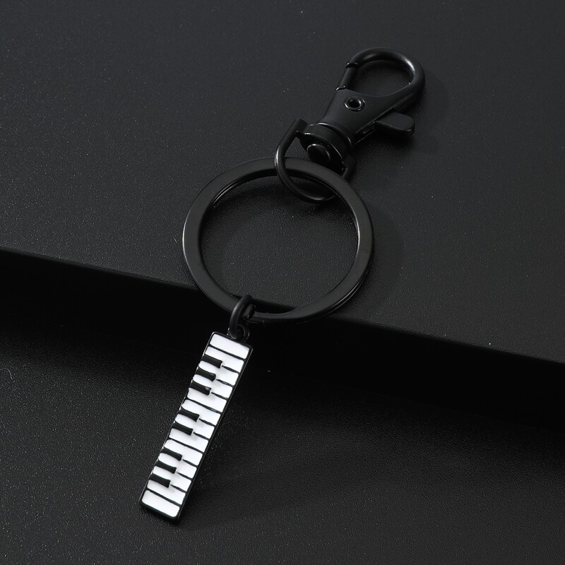 

Piano Key Design Keychain, Black and white