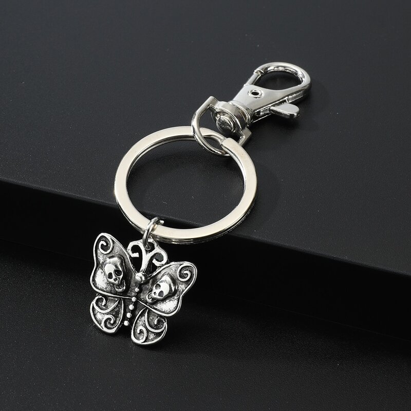 

Butterfly Charm Keychain, Antique silver