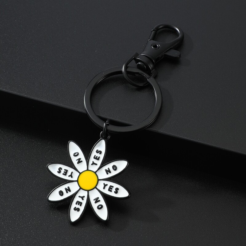 

Floral Charm Keychain, White