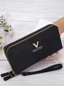 Ví khóa kéo đôi dành cho nữ, đựng nhiều loại thẻ, ví đựng tiền xu, bìa sổ séc, nhẹ, hiện đại, kinh doanh, thẻ tín dụng, thẻ căn cước, tiền mặt, ví dài, trang phục công sở, ngày nhà giáo, quà tặng cho giáo viên, công việc, đi làm, du lịch, ngày lễ, văn phòng, kỳ nghỉ, kỷ niệm, cho cặp đôi, cho quà tặng sinh nhật, ngày lễ tình nhân, cho quà tặng cho phụ nữ, cho nhân viên văn phòng nữ, ví đeo tay - màu đen - Xem 1