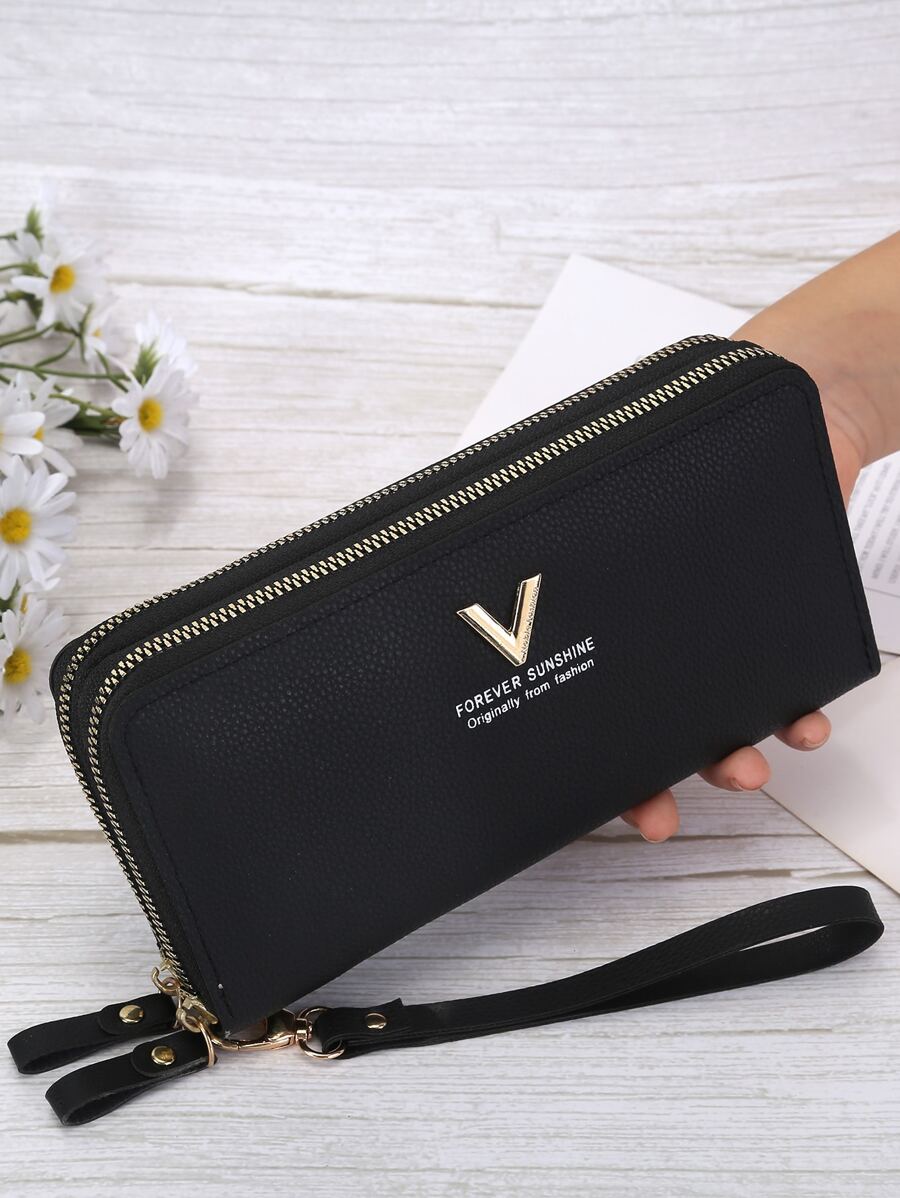 Ví khóa kéo đôi dành cho nữ, đựng nhiều loại thẻ, ví đựng tiền xu, bìa sổ séc, nhẹ, hiện đại, kinh doanh, thẻ tín dụng, thẻ căn cước, tiền mặt, ví dài, trang phục công sở, ngày nhà giáo, quà tặng cho giáo viên, công việc, đi làm, du lịch, ngày lễ, văn phòng, kỳ nghỉ, kỷ niệm, cho cặp đôi, cho quà tặng sinh nhật, ngày lễ tình nhân, cho quà tặng cho phụ nữ, cho nhân viên văn phòng nữ, ví đeo tay - màu đen - Xem 1