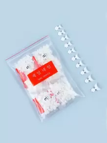 500pcs Flower Pattern Extension Fake Nail - Beige - View 1