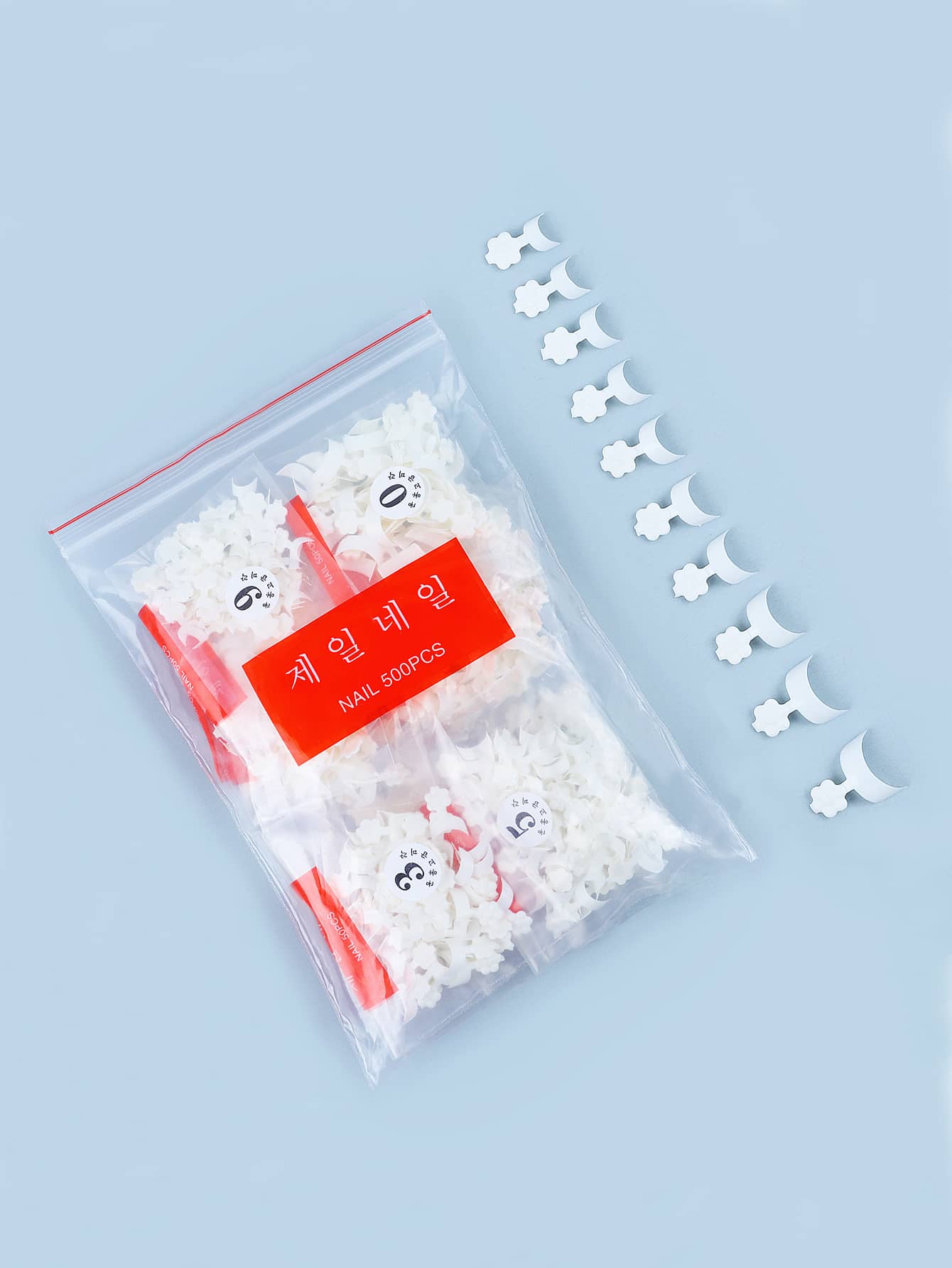 500pcs Flower Pattern Extension Fake Nail - Beige - View 1