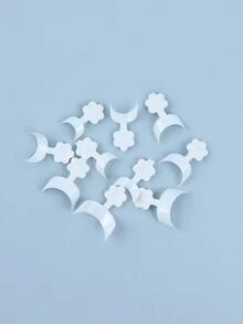 500pcs Flower Pattern Extension Fake Nail - Beige - View 3