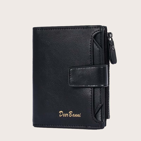 

Men Letter Graphic Card Holder, Black