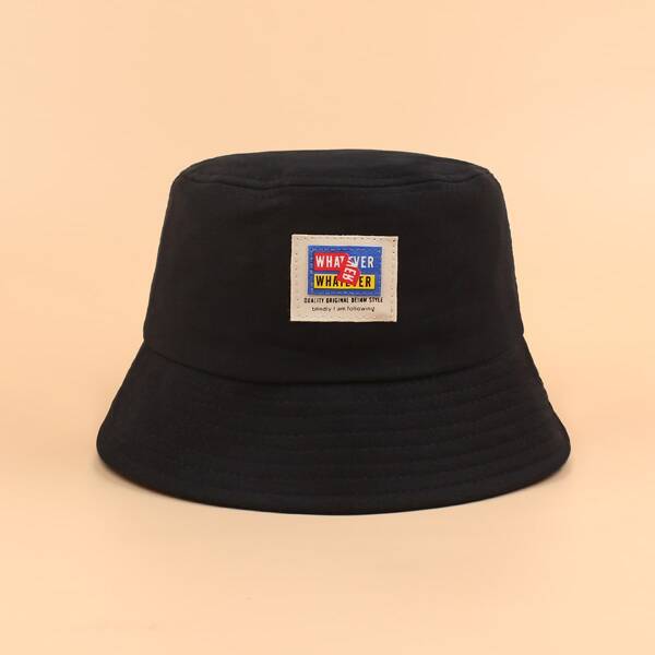 

Slogan Graphic Bucket Hat, Black