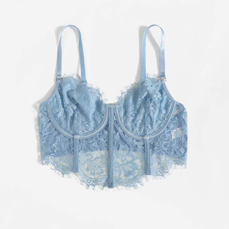 

Lace Crop Cami, Baby blue