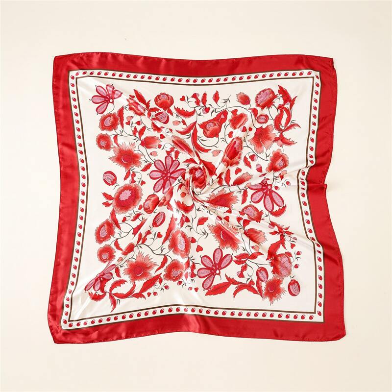 

Floral Print Bandana, Red